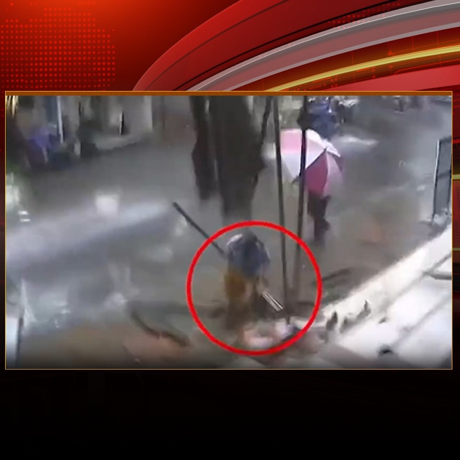 Video: Tin sheet blown by strong winds falls on woman in Mumbai's Vasai-Virar