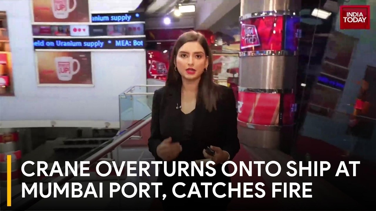 Massive Crane Overturns Onto Ship At Mumbai Port, Catches Fire; 2 Injured