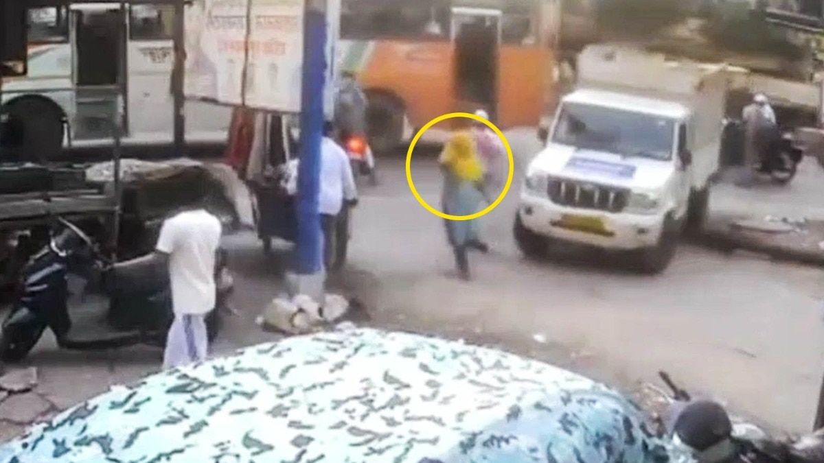 Speeding SUV crushes woman against pole in UP, CCTV captures horror