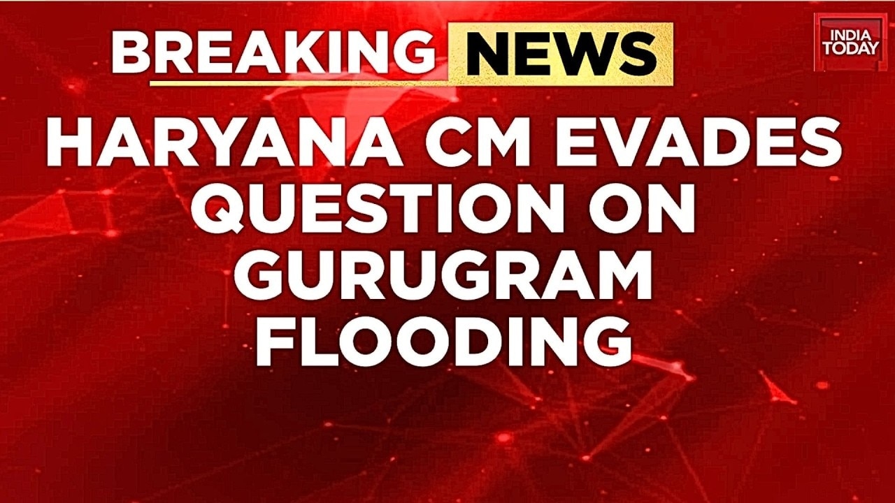 Haryana Chief Minister Evades Questions On Gurugram Flooding As Security Pushes Reporter