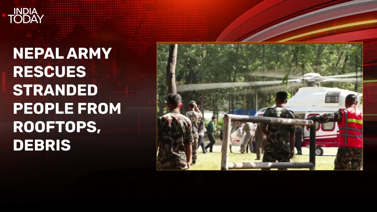 Video: Nepal Army rescues stranded people from rooftops and debris after flash flood