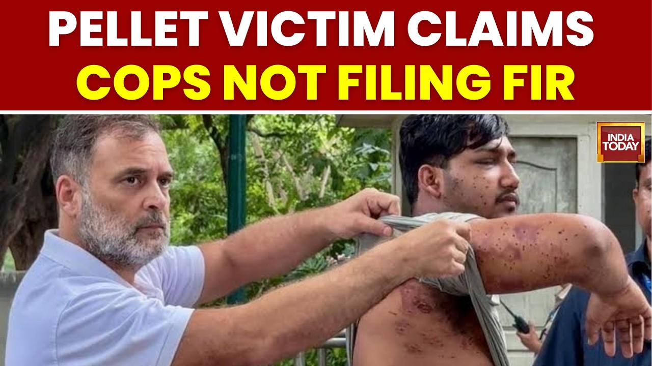 राहुल गांधी ने पेलेट गन पीड़ित के साथ पुलिस स्टेशन का दौरा किया, जांच और एफआईआर की मांग