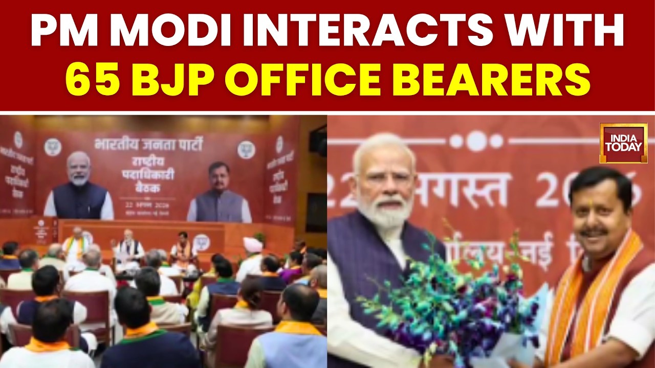 PM Modi Meets New BJP Team, Emphasises Youth Connect & 2047 Vision Ahead of Crucial State Polls