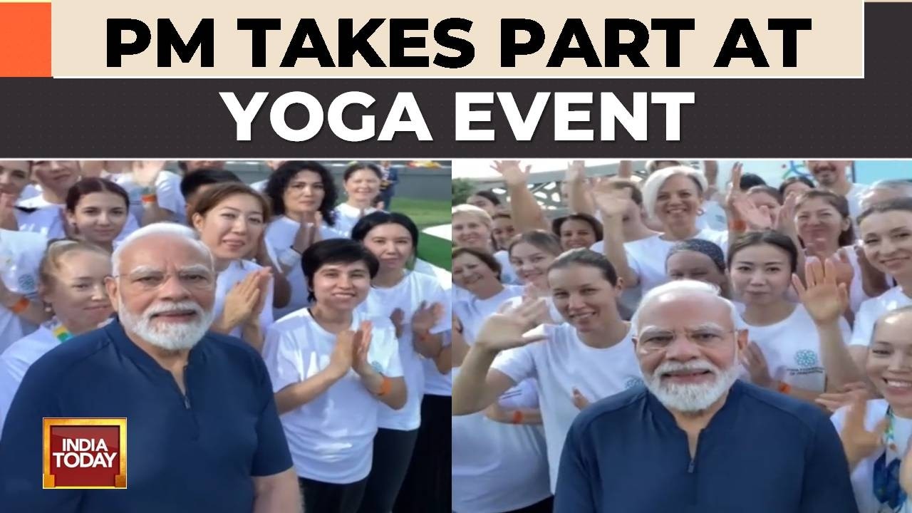 PM Narendra Modi Attends Yoga Session In Tashkent, Interacts With Participants In Uzbekistan