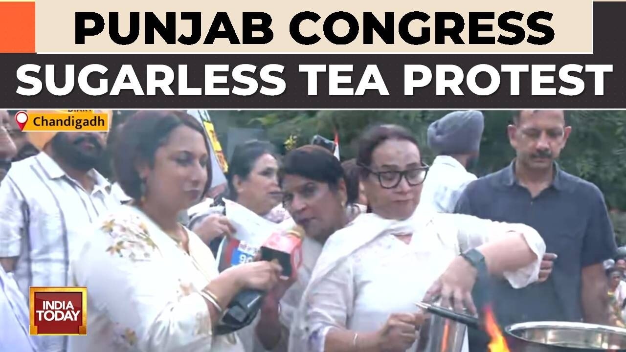 Punjab Congress Stage Protest Against Price Rise, Serve Sugarless Tea, Plan Governor House March