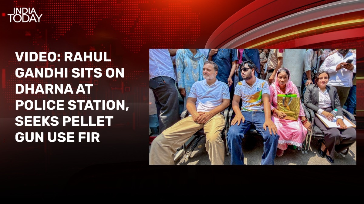 Video: Rahul Gandhi sits on dharna, demands FIR over pellet gun use at Gen Z protest