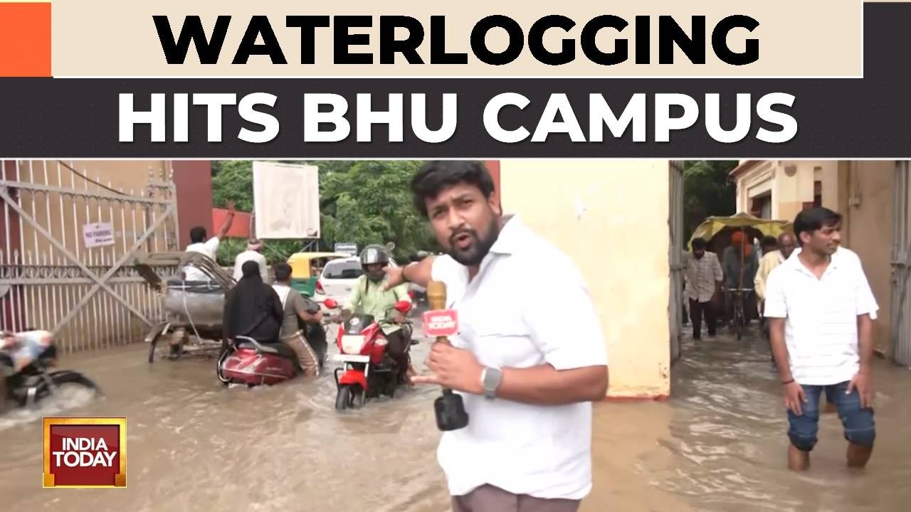 Severe Waterlogging Hits BHU Campus In Varanasi; Vehicles Stuck, Classes Canceled As Water Rises