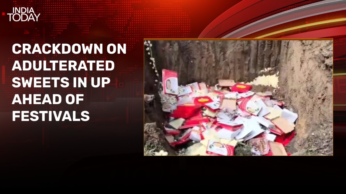 JCB called in to bury 10,000 kg of adulterated sweets in UP