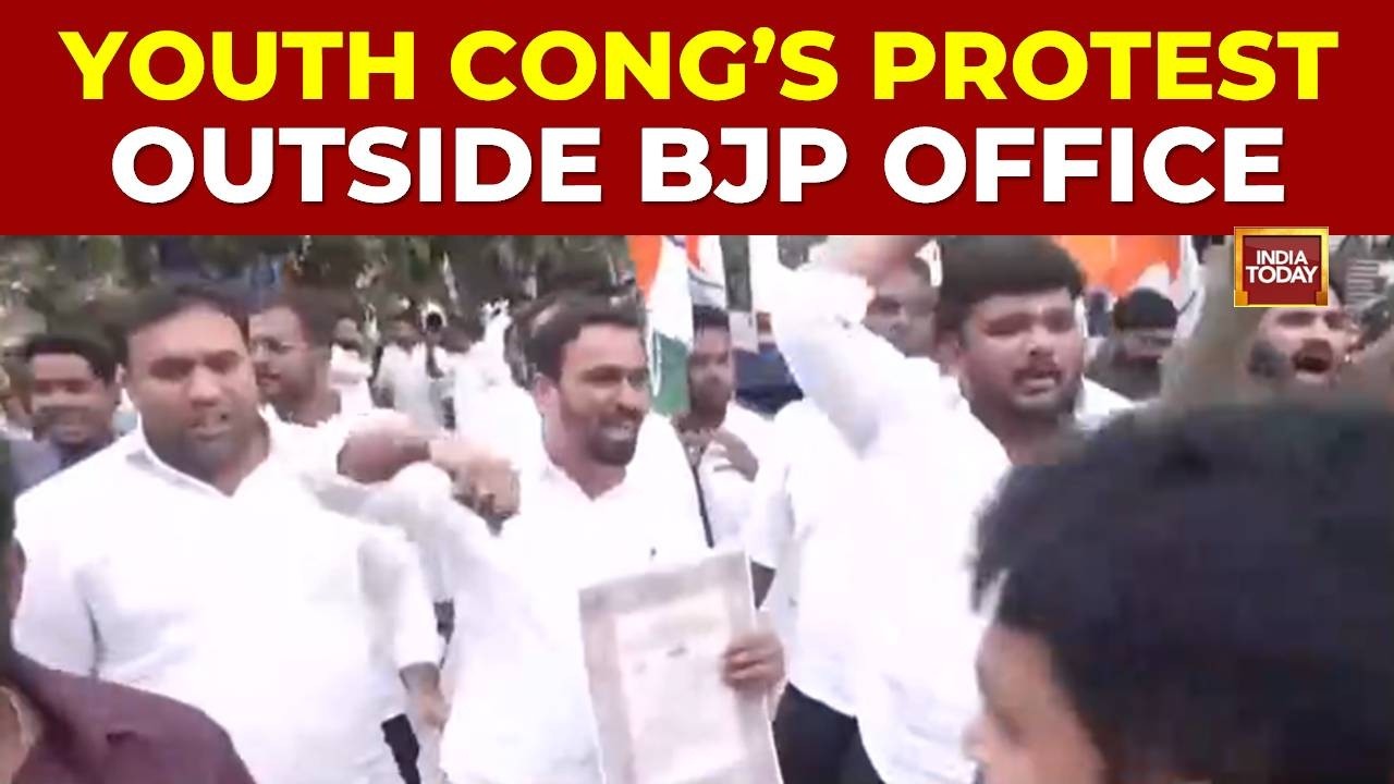 NEET Row: Youth Congress Protests At Bengaluru BJP Office, Demands Amit Shah's Resignation