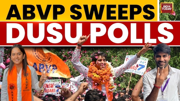 ABVP Bags Three Seats in DUSU Polls, BJP Hails Mandate, Congress Alleges Rigging ABVP Clinches 3 DUSU Posts; NSUI Draws Blank