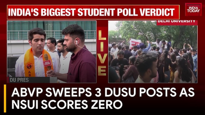 ABVP Bags 3 DUSU Posts, Independent Wins VP; BJP And Congress Spar Over Gen Z ABVP Sweeps 3 DUSU Posts as NSUI Scores Zero
