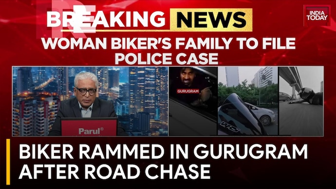 Woman Biker Chased & Rammed in Gurugram, Accused Claims Erratic Riding, Road Entitlement Rising Biker Rammed in Gurugram After Road Chase