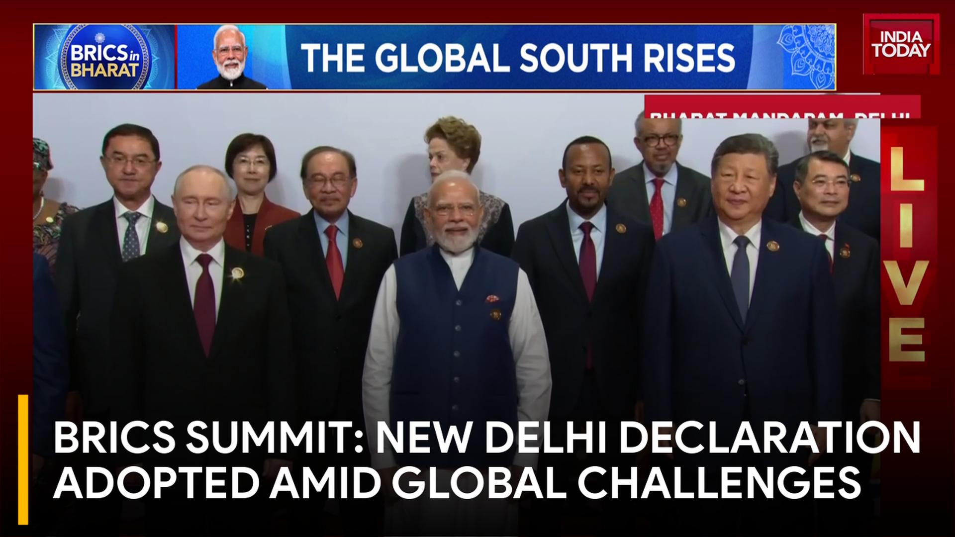 BRICS Adopts New Delhi Declaration, Backs Local Currency Trade & Calls for Peace in West Asia
