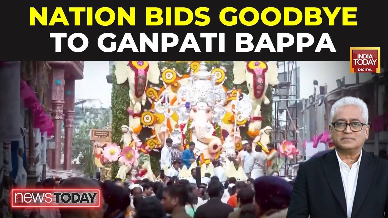 Ganesh Visarjan Celebrated With Devotion As Devotees Bid Farewell To Bappa