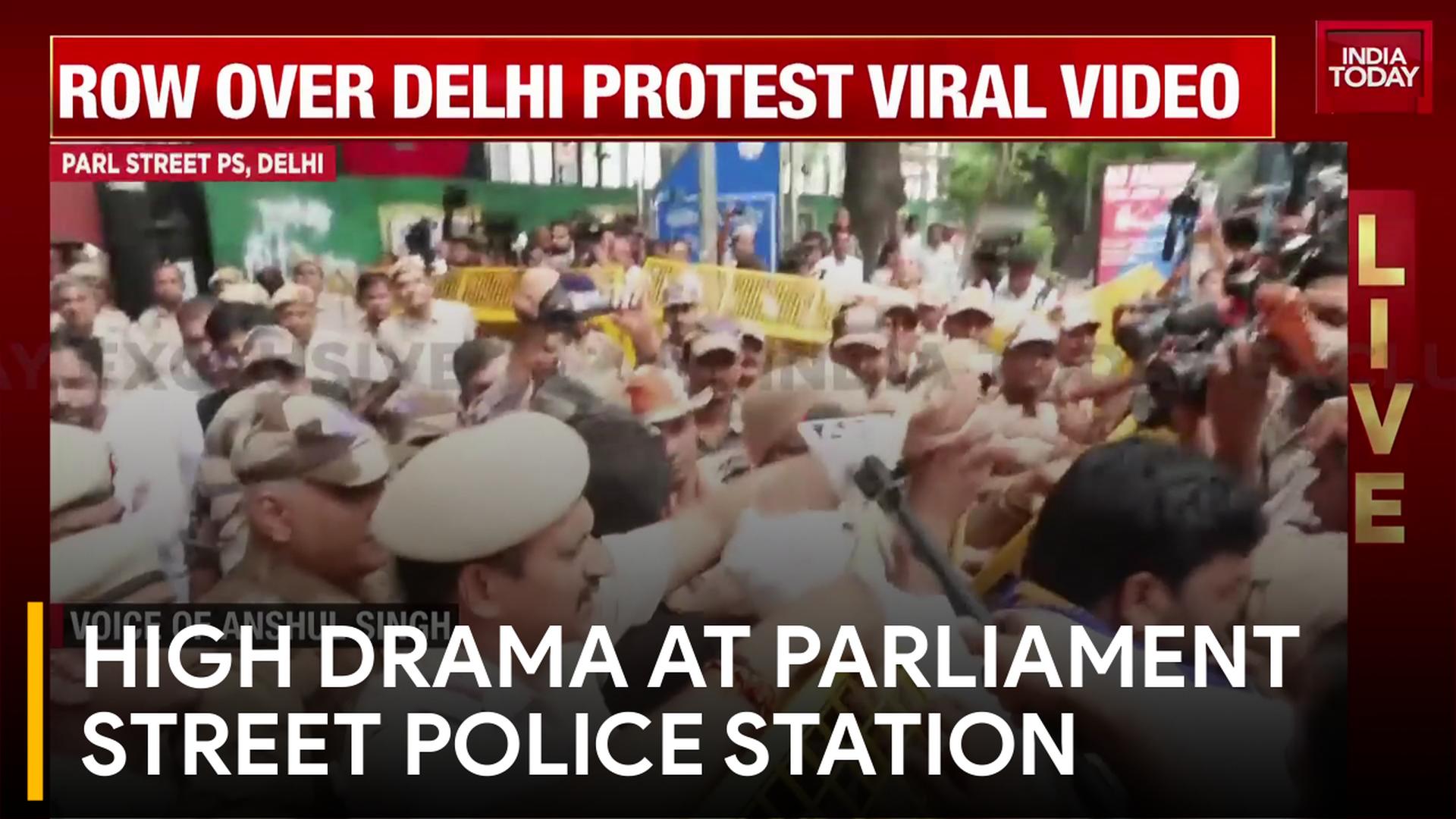 Nishu Azad, Chandra Shekhar Aazad & Leaders Reach Parliament Street Police Station Over Assault Case