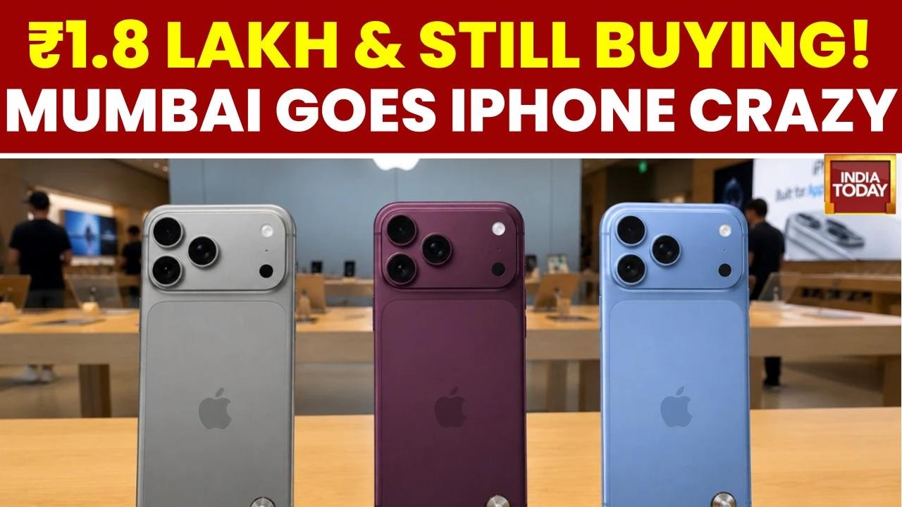 Massive Queues at Mumbai BKC Store as Buyers Rush for iPhone 18 Pro, Pro Max