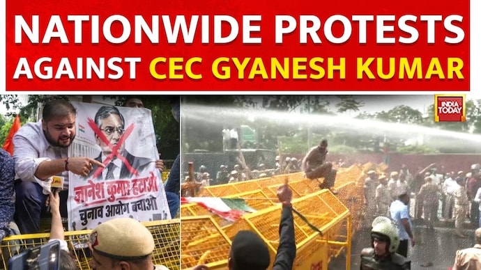 Congress Protests Across Jaipur, Patna, and Delhi Demanding CEC Gyanesh Kumar's Resignation Nationwide Protests Against CEC Gyanesh Kumar