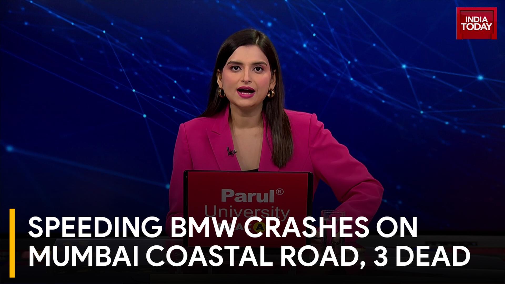 Speeding BMW Crashes on Mumbai Coastal Road, Falls off Bridge; 3 Dead, 1 Critical Speeding BMW Crashes on Mumbai Coastal Road, 3 Dead
