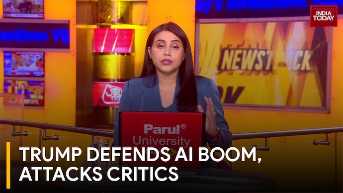 Trump Backs AI Boom, Dismisses Warnings, Slams China Over Alleged Plot Trump Defends AI Boom, Attacks Critics