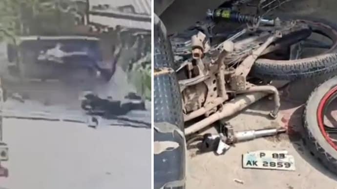 Video: Speeding Scorpio crashes into bike, sends riders flying, leaves them injured