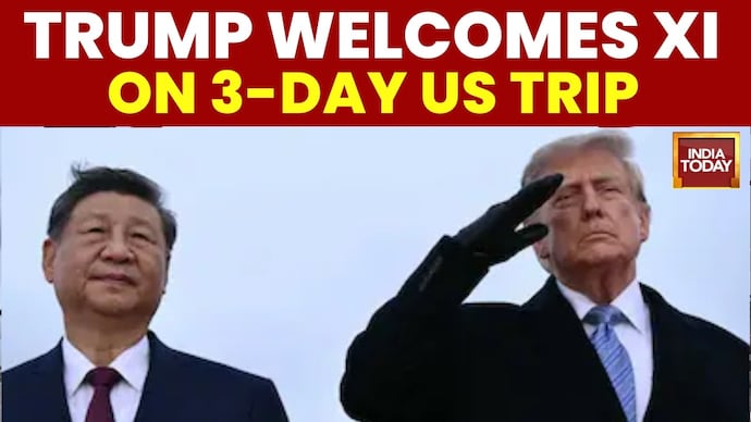 Chinese President Xi Jinping Lands in US, Welcomed by Donald Trump at Airport Xi Jinping Arrives in US, Welcomed by Donald Trump