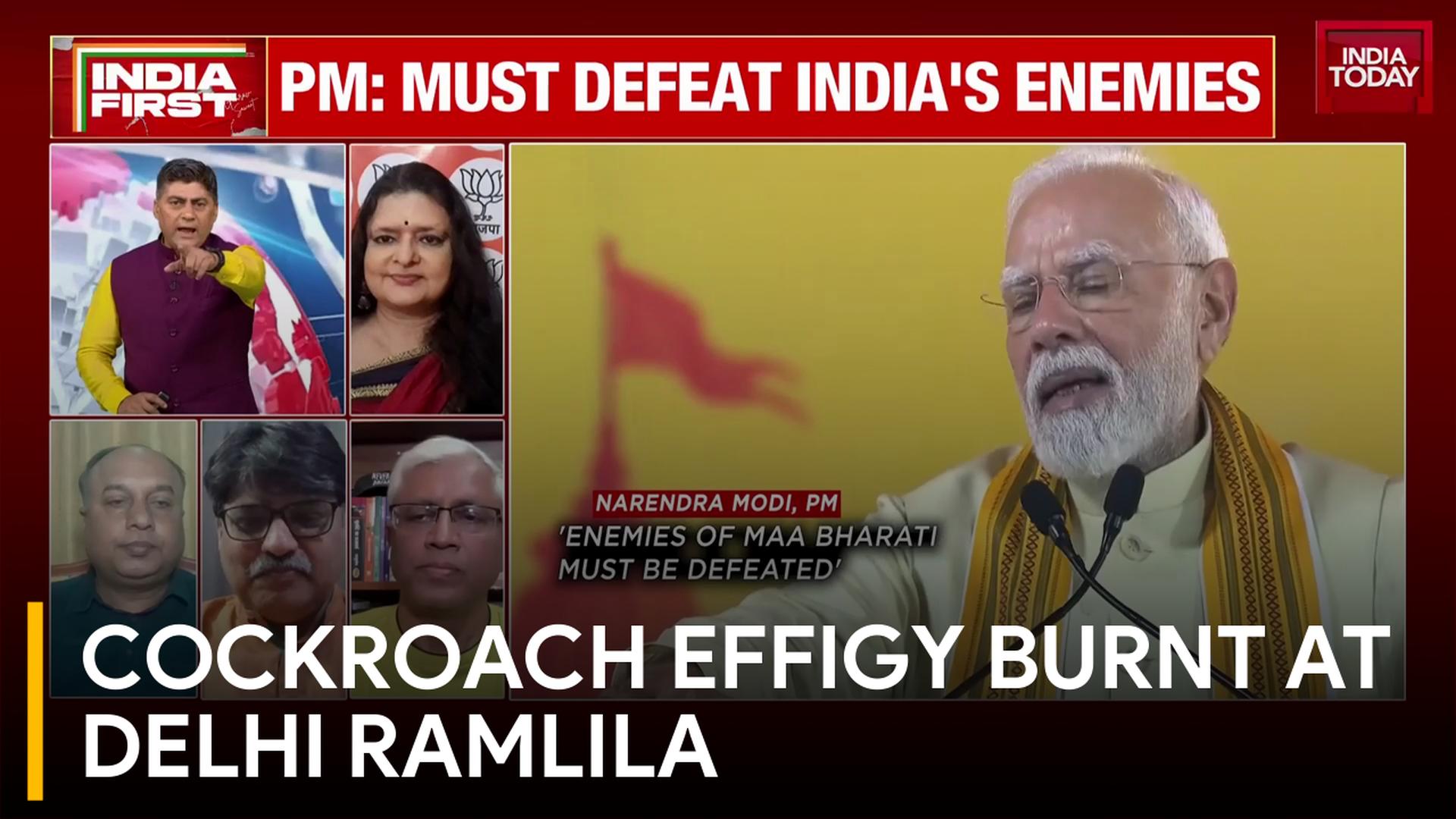 Kapil Mishra Burns 30-Foot Cockroach Effigy at Delhi Ramlila to Promote Cleanliness