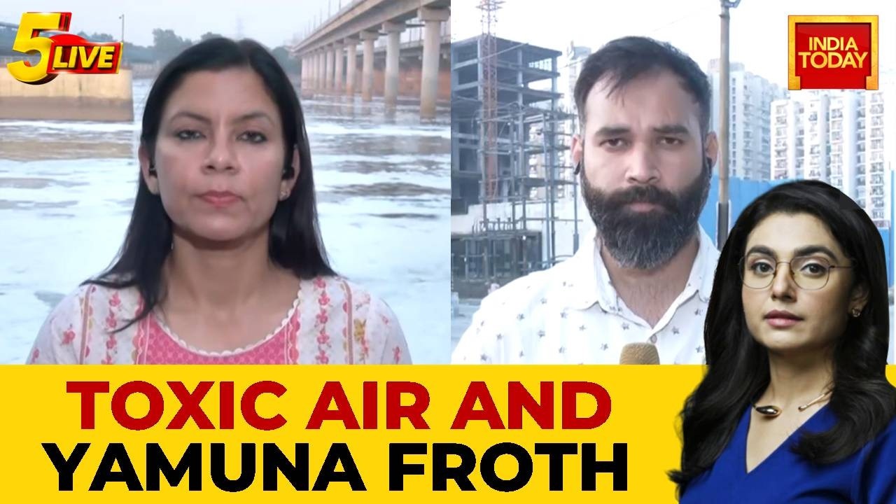 Delhi Air Quality Worsens, Toxic Froth Covers Yamuna River Ahead Of Chhath