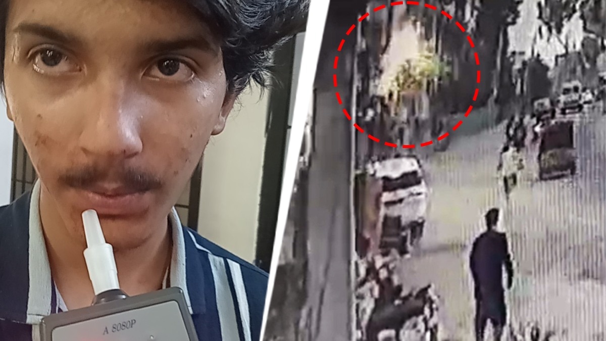 Video: Teen driver rams car, crashes into power pole on Hyderabad highway; 2 injured