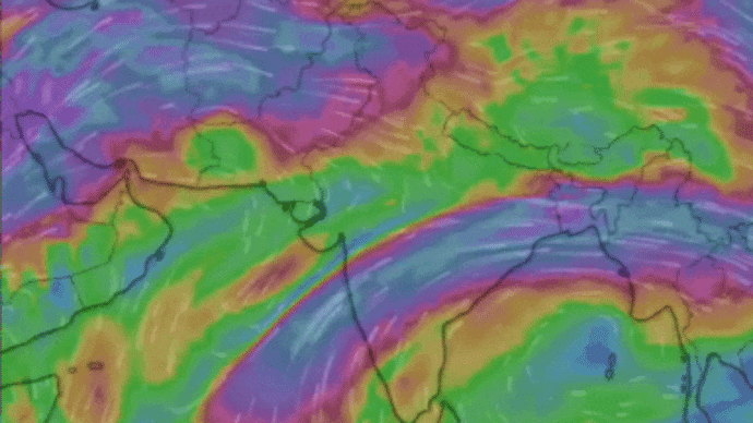 In 1997, a positive Indian Ocean Dipole rescued India's monsoon from one of the strongest El Ninos on record. In 2026, the IOD is sitting flat and neutral through the entire monsoon season. (GIF: Windy)