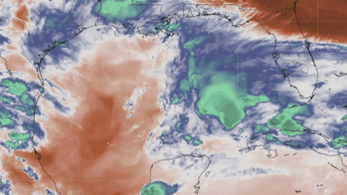 Forecasters warn the El Nino building across the central Pacific could become the strongest ever recorded. (Photo: Accuweather/GIF: NBergWX)