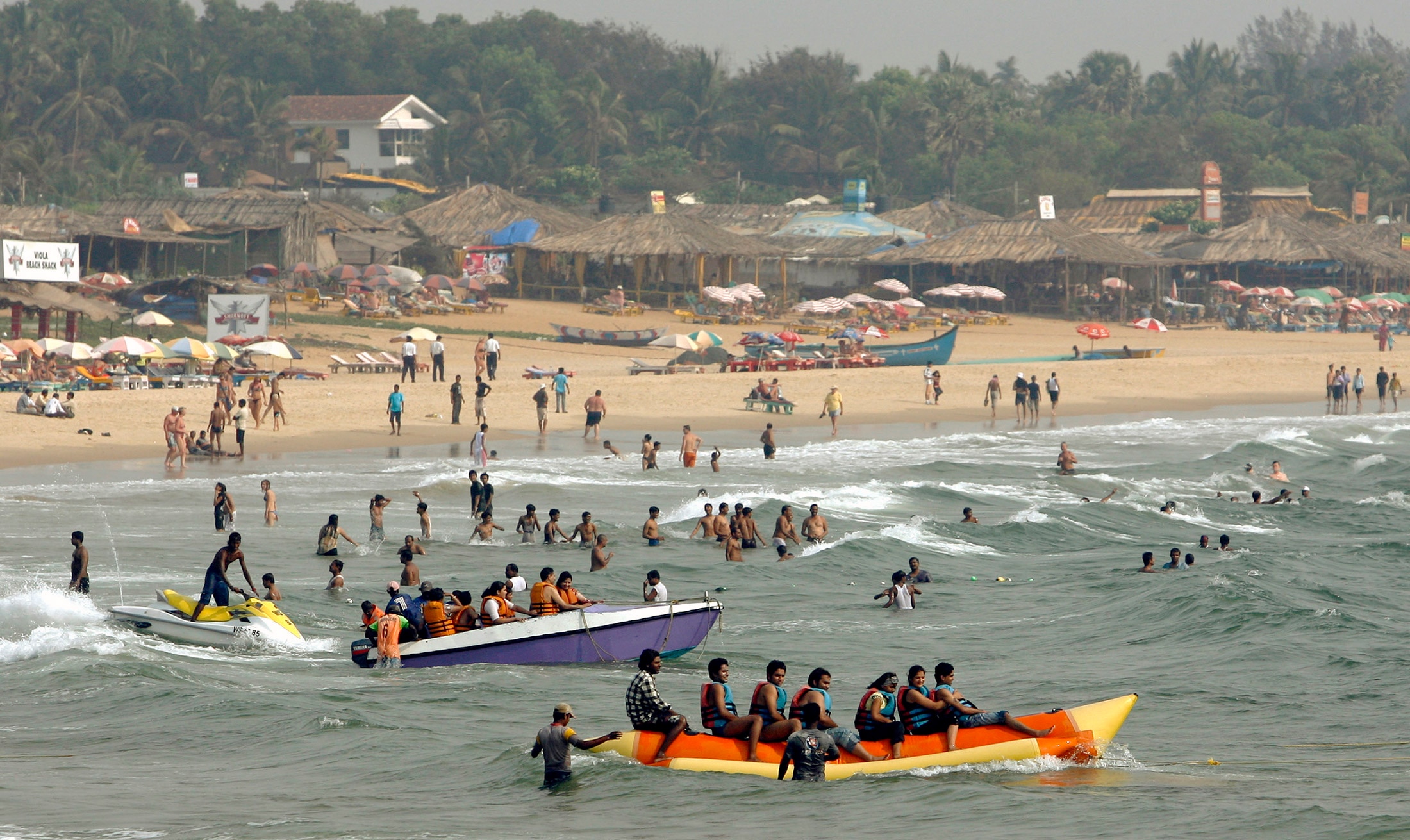Tourists are seen on Baga beach in Goa. (Photo: Reuters)