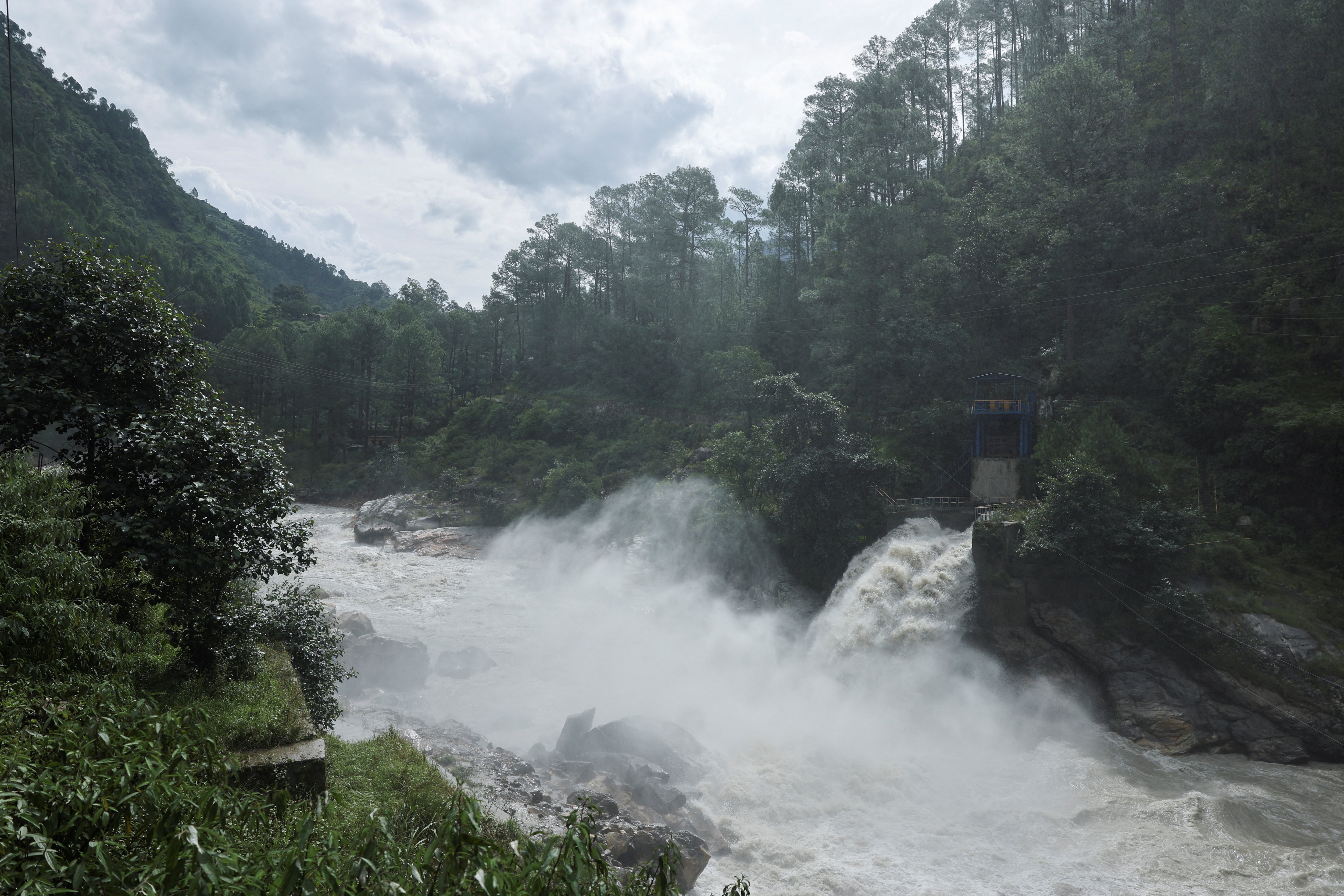 Water flows through the Maneri dam, Uttarkashi, Uttarakhand. (Photo: Reuters)