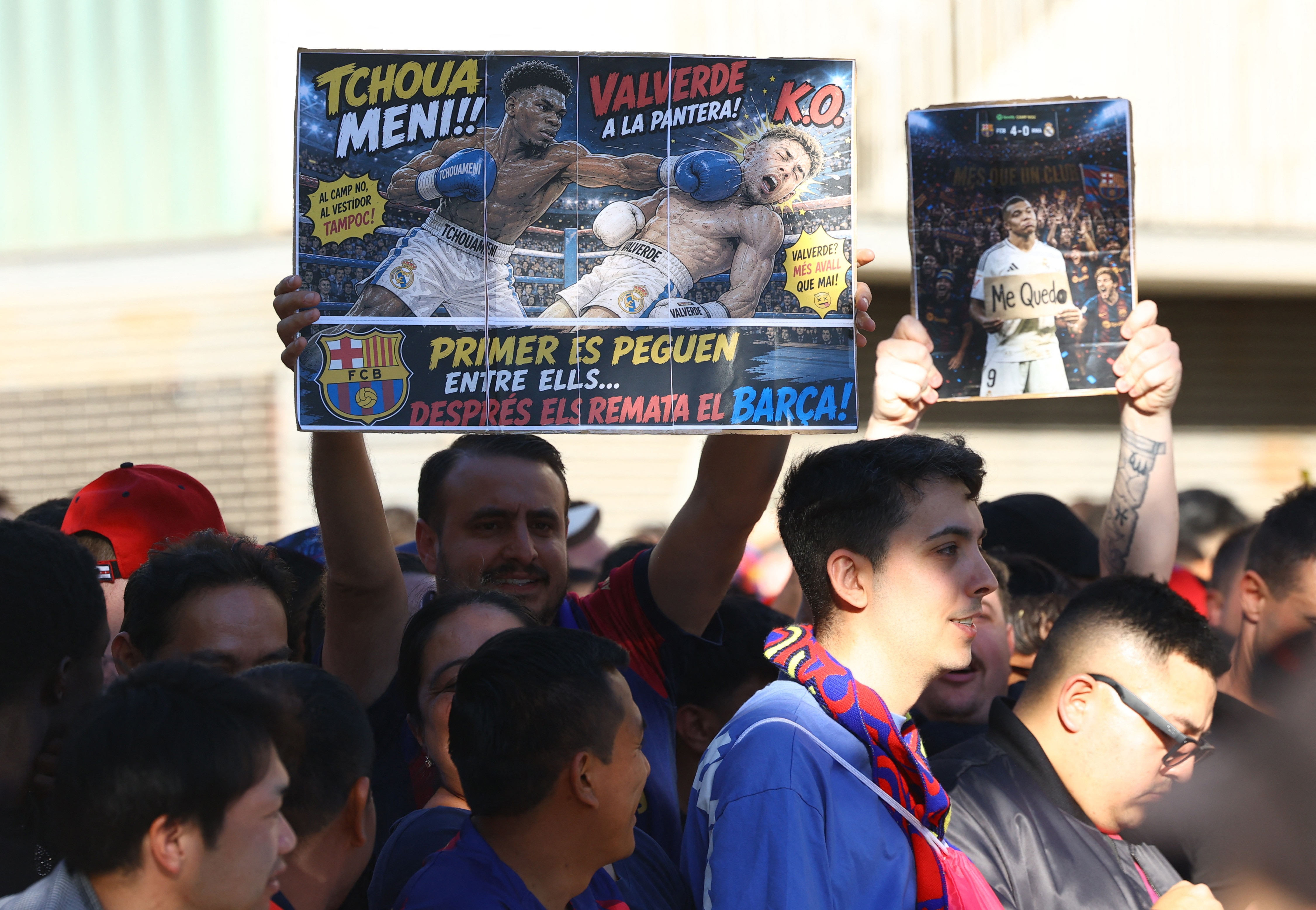 A fan shares a poster talking about the current crisis in Real Madrid. (Image: Reuters)