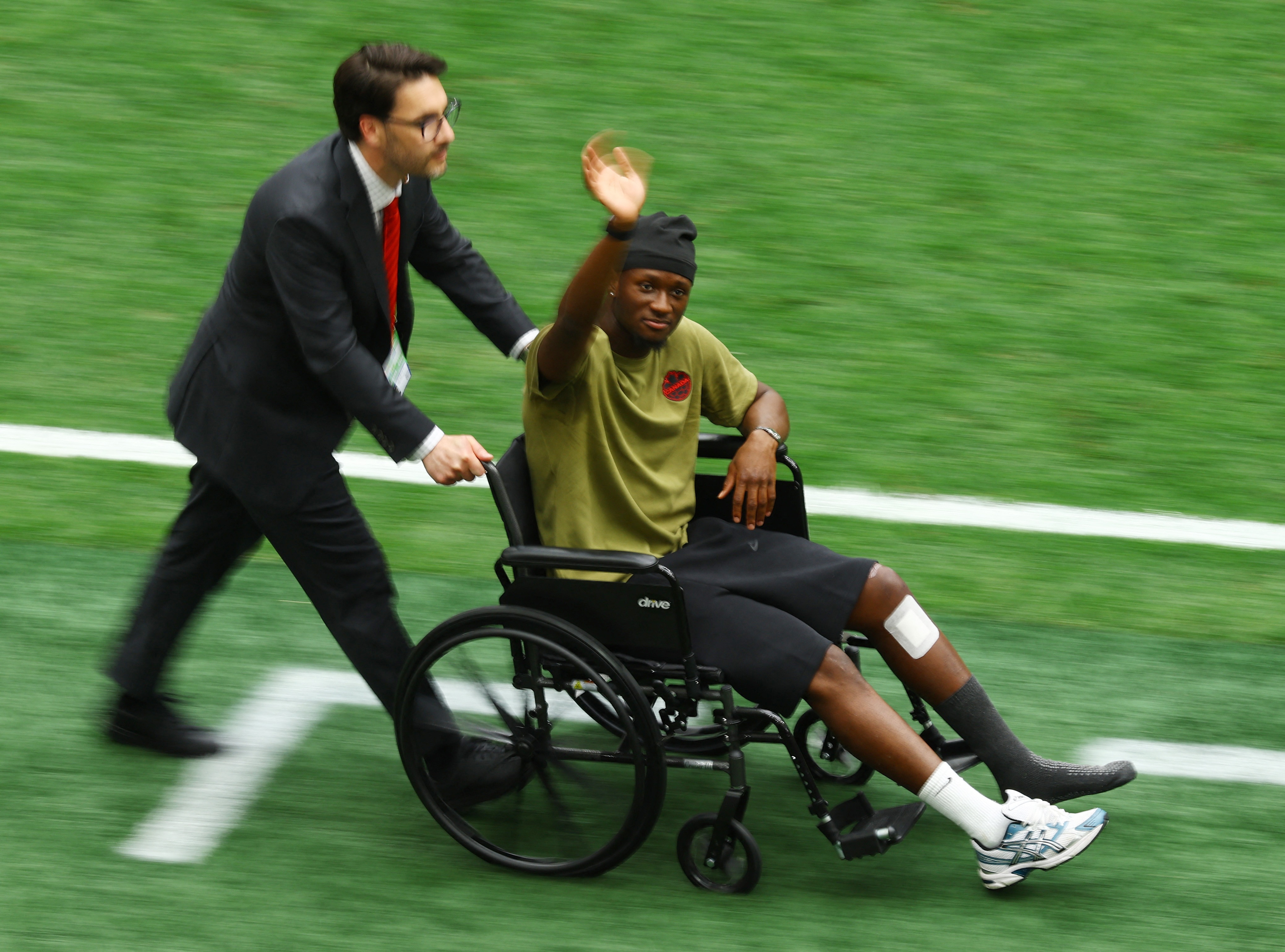Canada's Ismael Kone waves to the fans in Vancouver. (Image: Reuters)