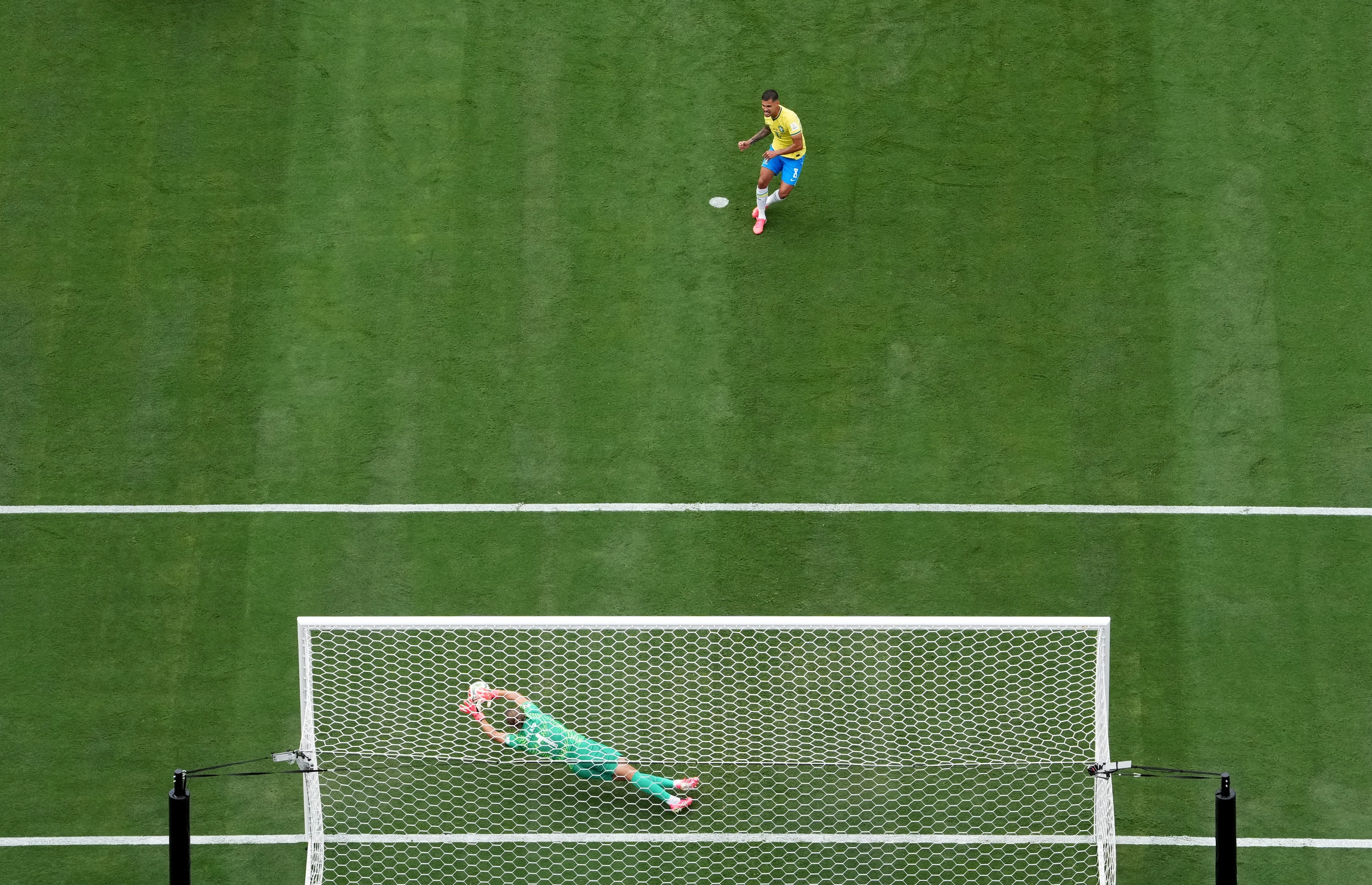 Bruno Guimaraes missed a penalty for Brazil in the 1st half. (Image: Reuters)
