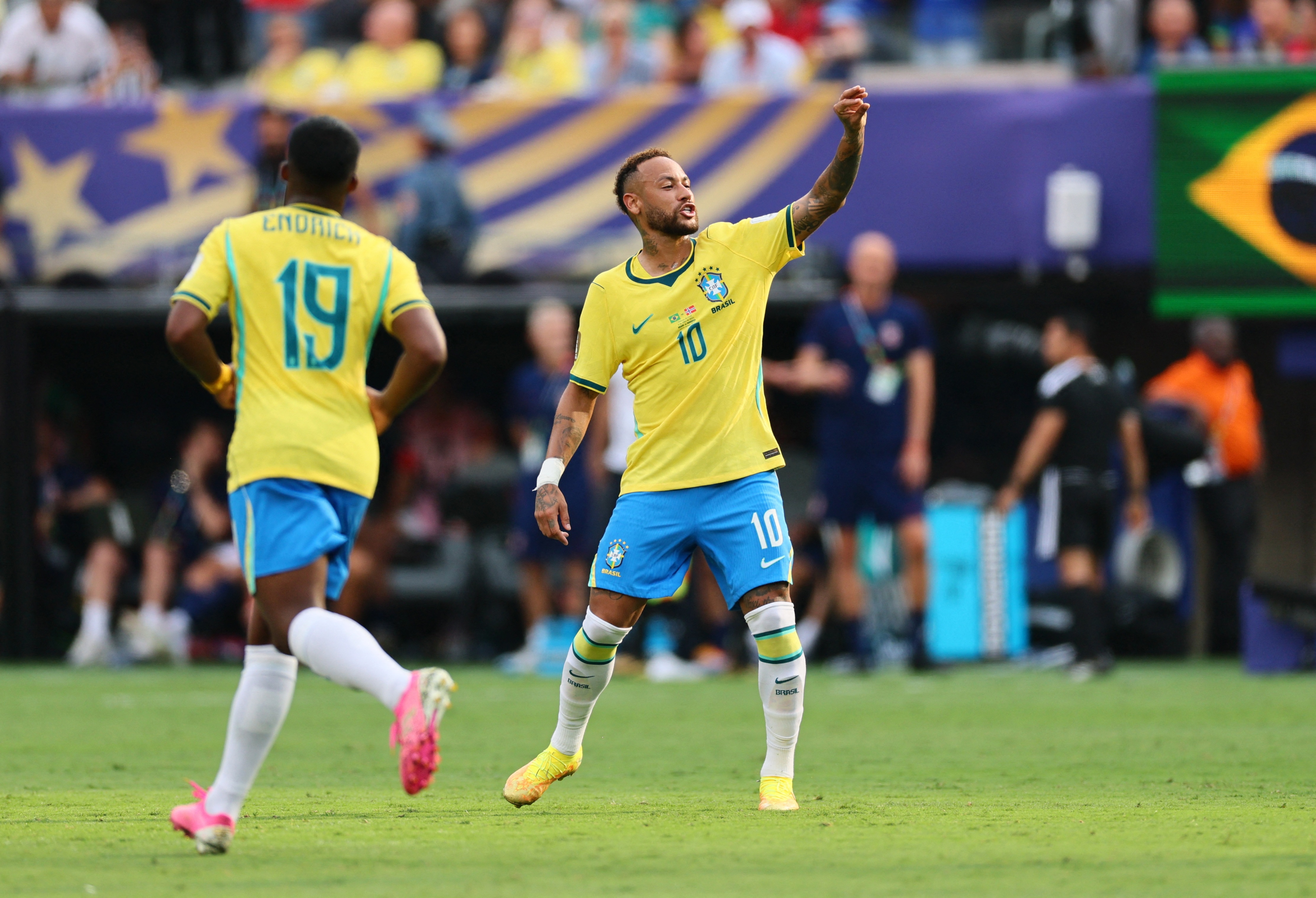 Neymar scored for Brazil in the final minutes of their game against Norway but it was in vain. (Image: Reuters)