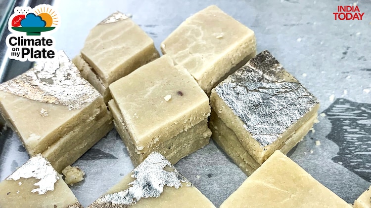 Barfis made of cashews and milk are seen in a box. (Photo: Getty)