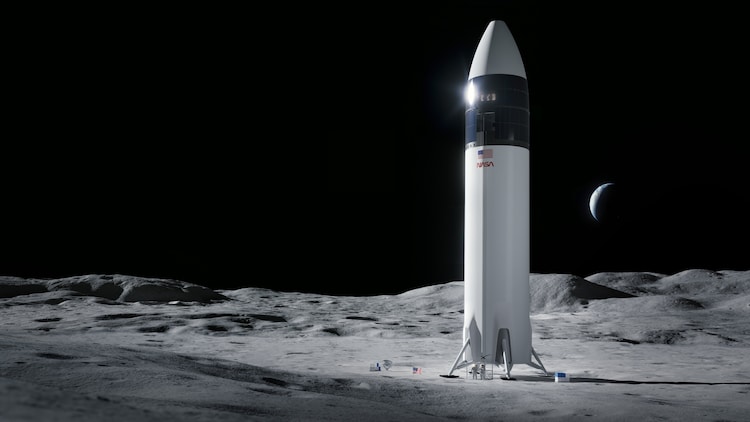 An artist's concept of a Moon lander designed abd built by SpaceX. (Photo: Nasa)