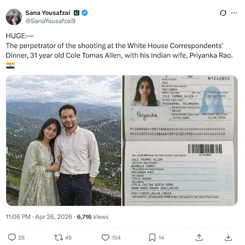The photo of Cole Allenâ€™s â€˜Indian wifeâ€™ is synthetic; as is the photo of her â€˜Indian passportâ€™. There are no reports of Allen being married at all.