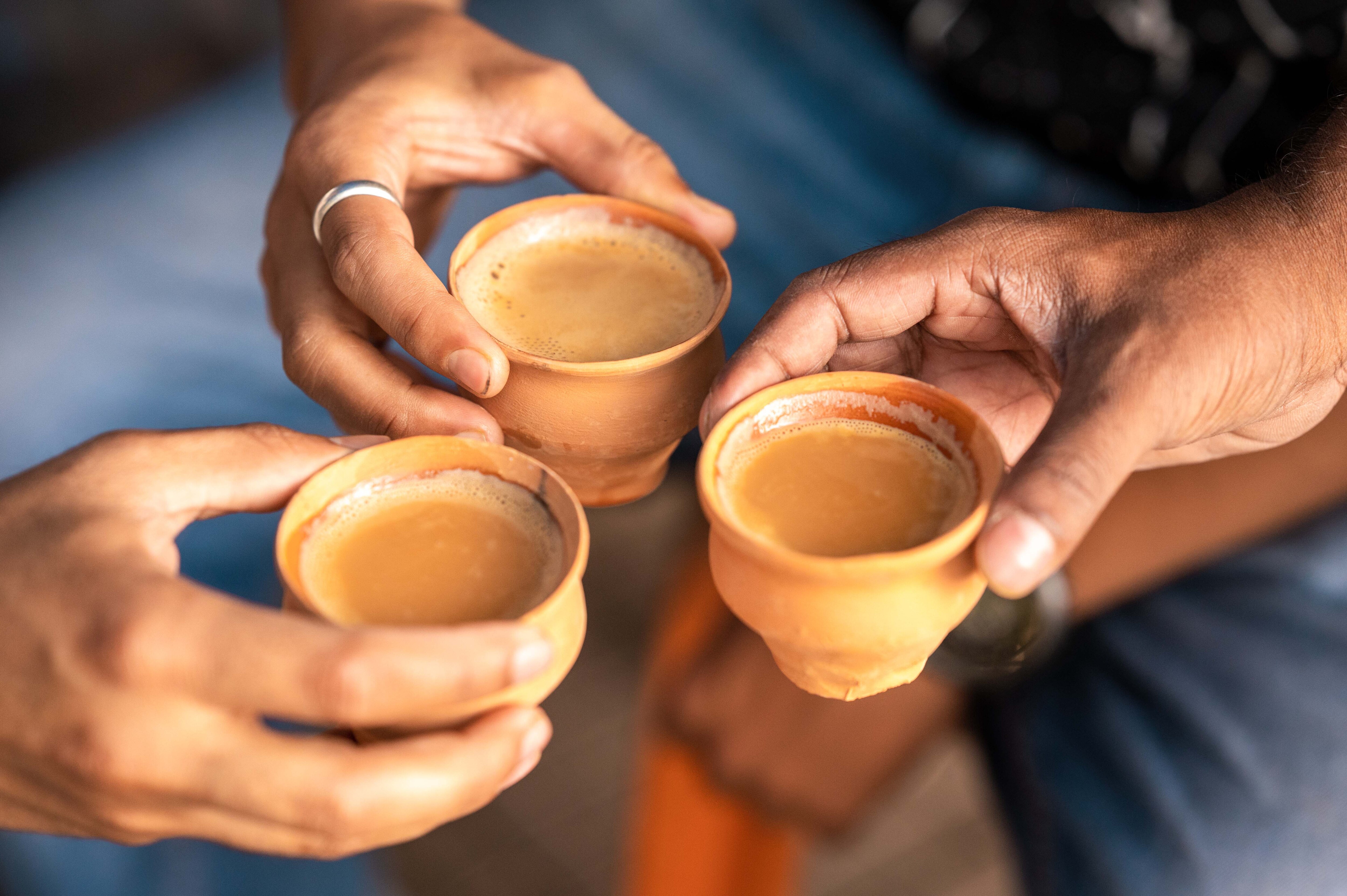 People drink tea in small cups made of clay. (Photo: Getty)
