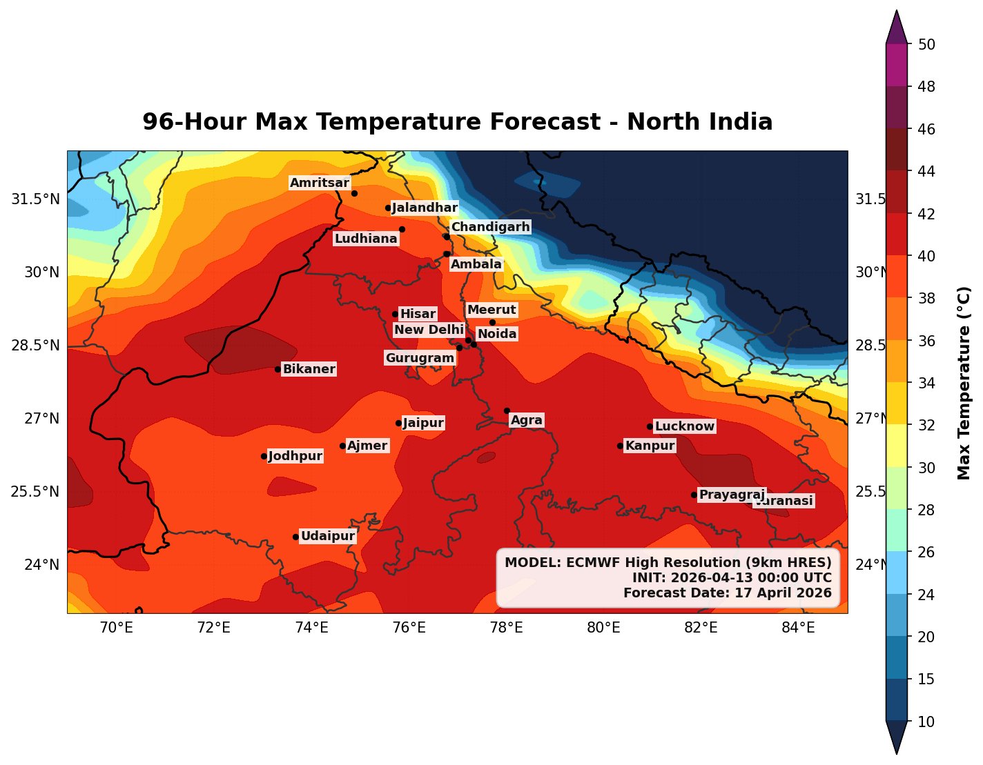 An image showing the heat forecast in the coming days. (Photo: X/@navdeepdahiya55)