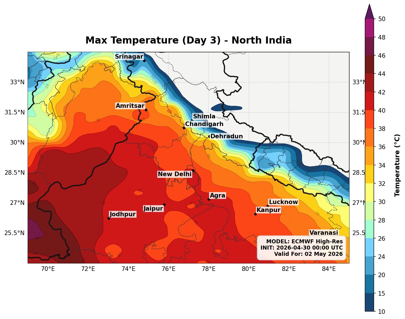 A weather map forecast the weather in coming days. (Photo: X/@navdeepdahiya55)