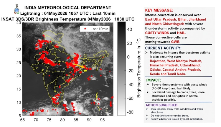 Rain and hail on its way: May to grow more erratic, temperatures to drop A warning issued by IMD regarding the inclement weather ahead. (Photo: IMD)