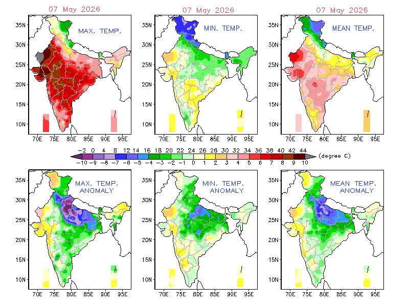 A weather map showing the climate across on India. (Photo: X/@navdeepdahiya55)