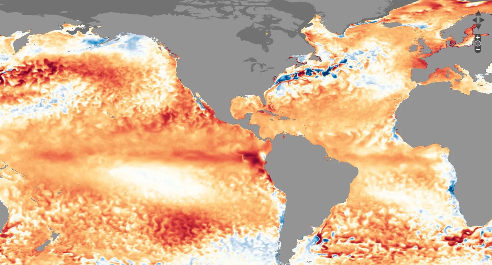 A heat weather map showing a developing El Nino in the Pacific Ocean. (Photo: X/@AnnevanLeur)