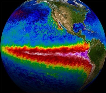 An illustration showing the warming of the Pacific Ocean. (Photo: Screengrab/X)