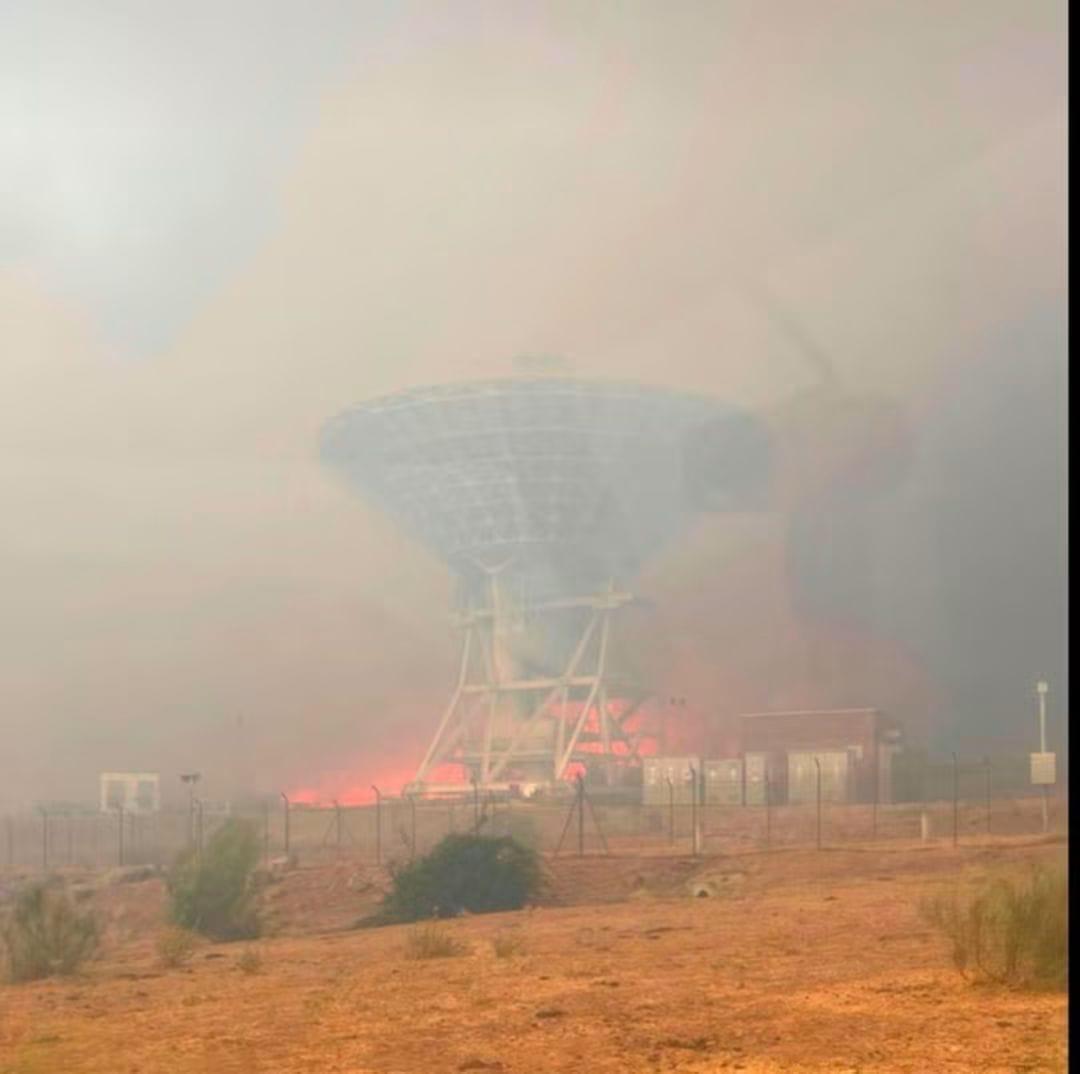 Flames from the widlfire in Madrid, Spain, are seen nearing the Nasa facility. (Photo: X)