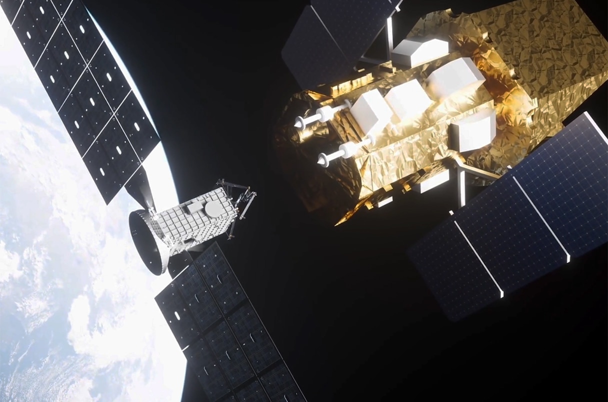 An artist's concept of the Link spacecraft docking with Swift Observatory. (Photo: X)