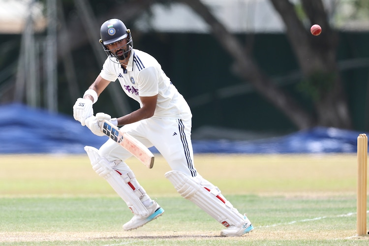Devdutt Padikkal made an unbeaten 142 in a strong audition for the No.3 role. (Image: X/@BCCI)