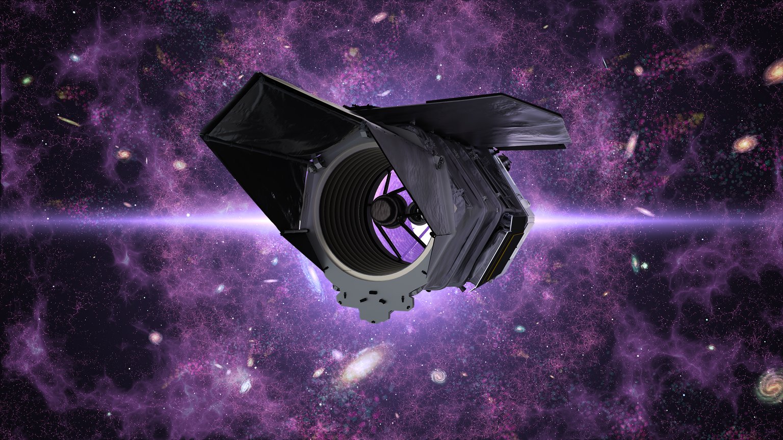 An artist's concept of the Nancy Grace Space Telescope. (Photo: Nasa)